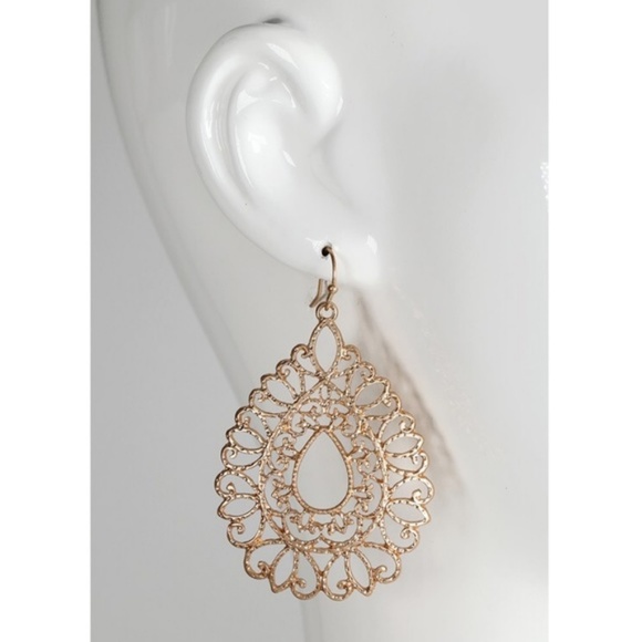 {It's Sense}PatinaFiligreeMetal HookEarrings - Picture 2 of 2